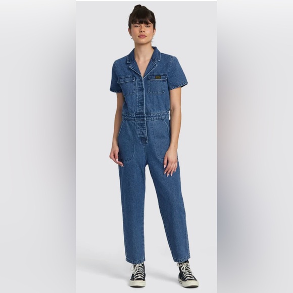 RVCA Dayshift Denim Jumpsuit, XL - Picture 2 of 2